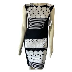 Black and White Geometric Pattern Dress